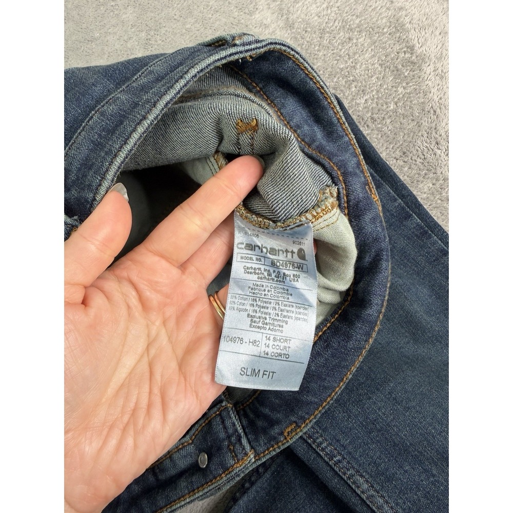 Carhartt Rugged Flex Slim Fit Tapered Jeans Women's Size 14 Blue Workwear - Picture 5 of 11